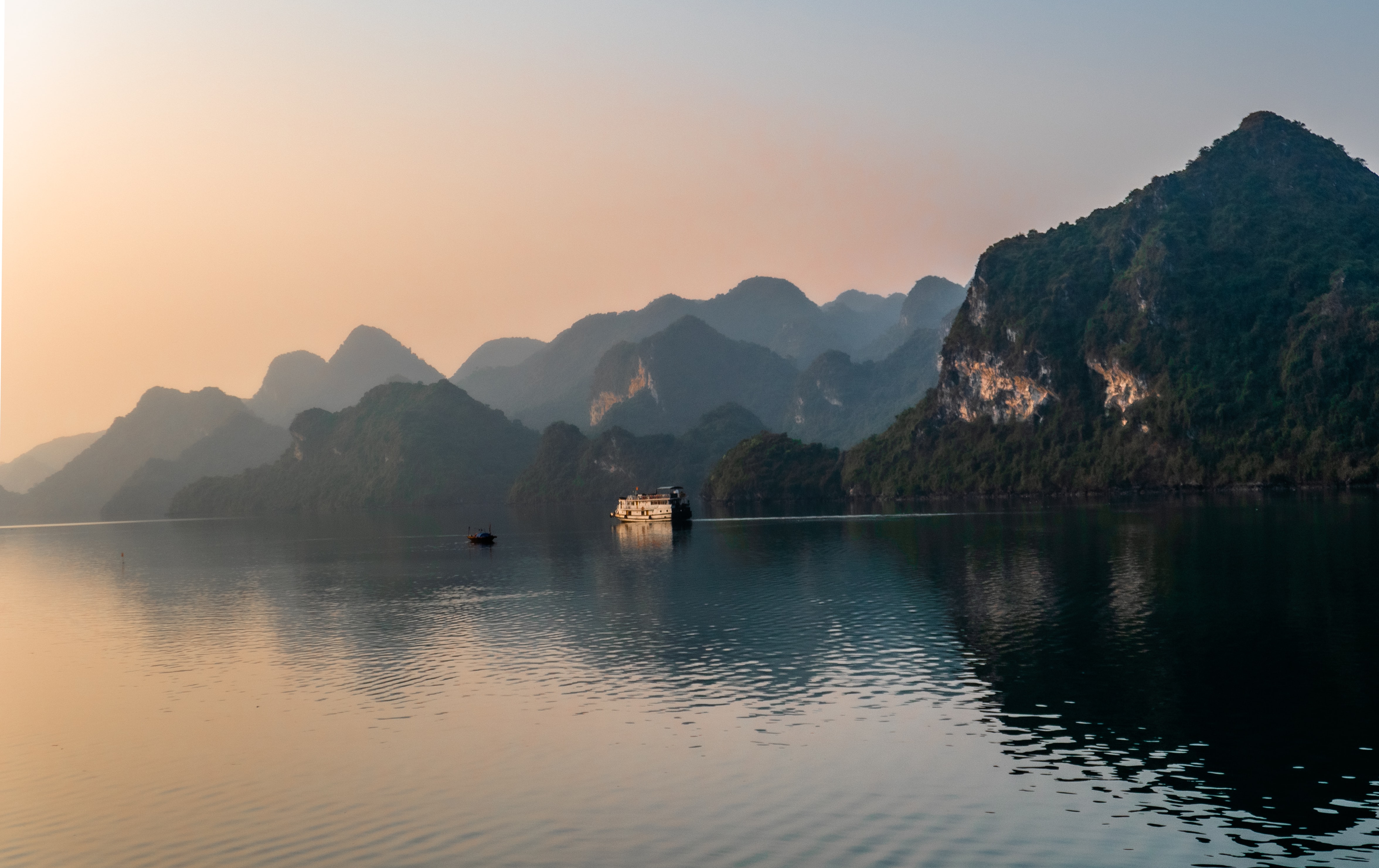 Sunset in Halong Bay