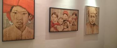 Pictures in a Hanoi modern art gallery