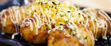 Deep fried octopus balls with Japanese mayonnaise