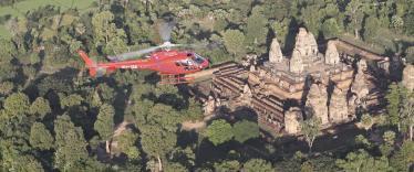 Helicopter over Angkor, Cambodia
