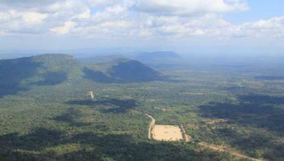 Mountains traversing the border of Cambodia, Thailand and Laos