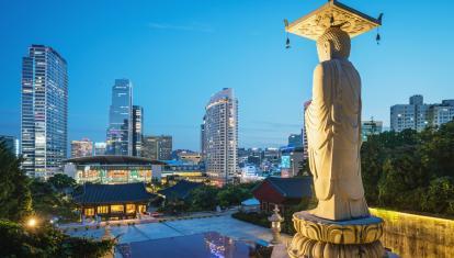 Bongeunsa Temple Seoul at Night South Korea