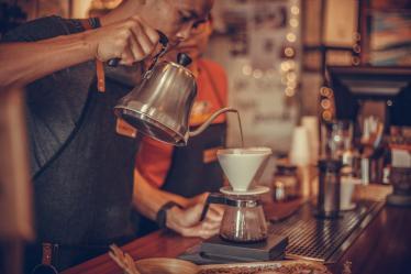 Pouring Vietnamese coffee