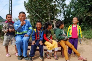 Locals Laughing in Laos