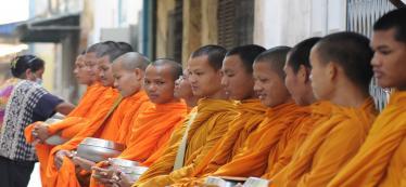 Yellow robed monks in Luang Praban