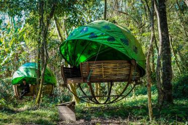 The "Nests" camp on the Nam Et-Phou Louey National Park